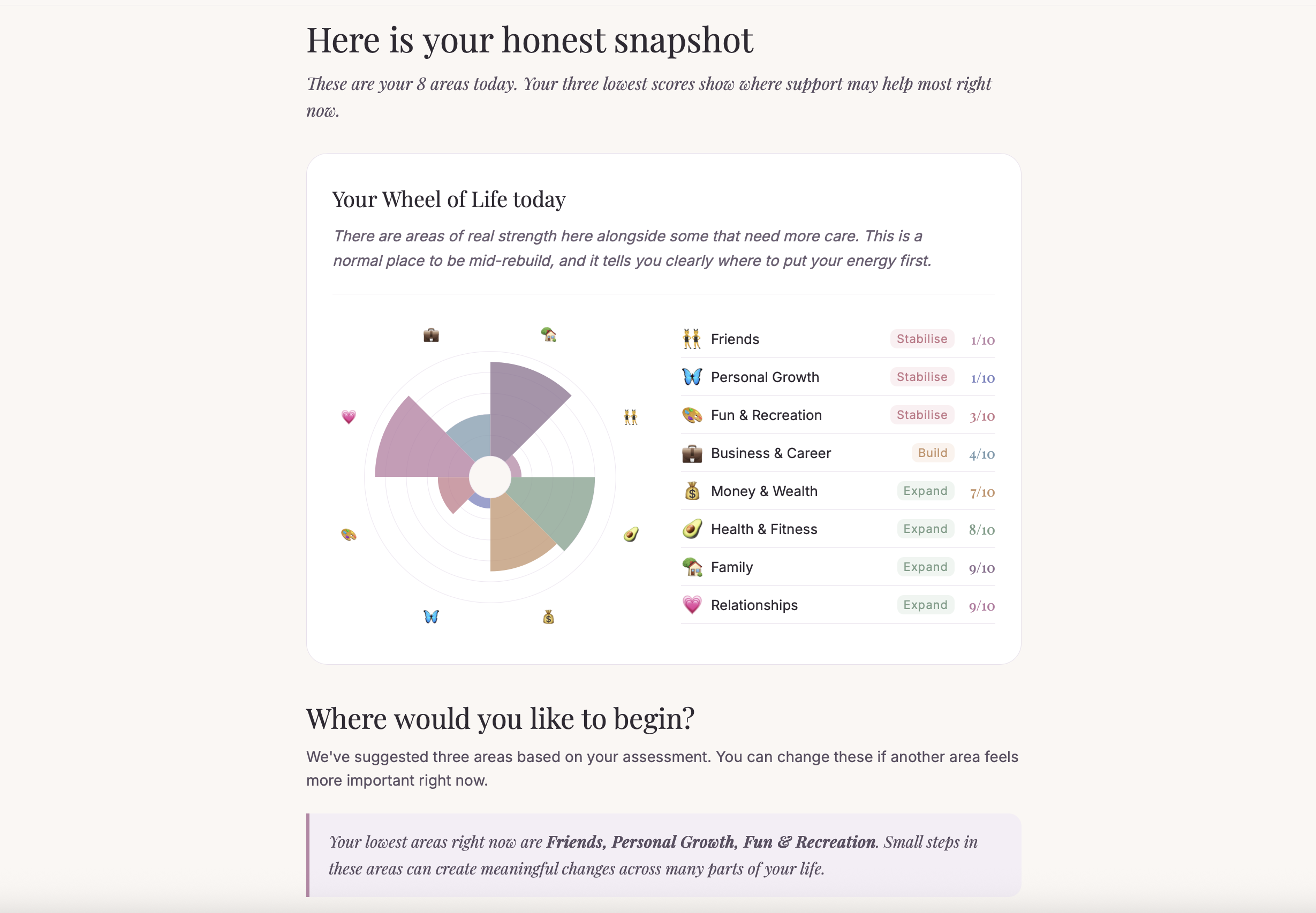 Wheel of Life snapshot